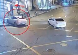 Bakıda avtomobil svetofora çırpıldı - <span class="color_red">ANBAAN VİDEO</span>