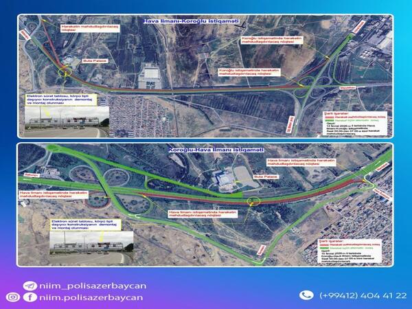 Aeroport yolunun hansı hissəsində hərəkət məhdudlaşdırılacaq AÇIQLANDI