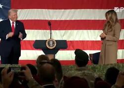 Tramp və xanımı hərbi bazada rəqs etdilər - <span class="color_red">VİDEO</span>