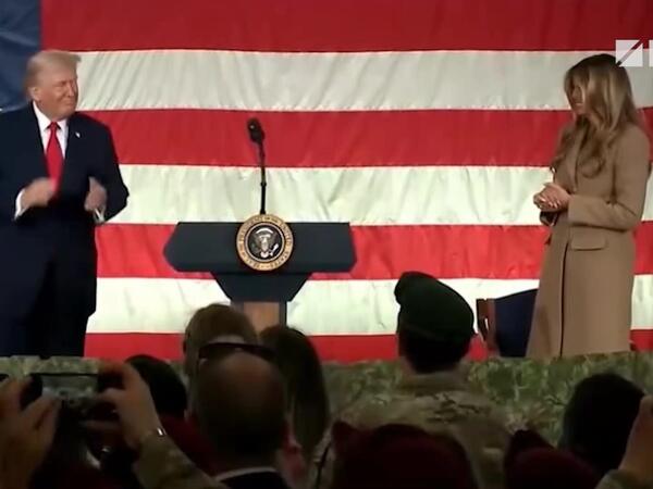 Tramp və xanımı hərbi bazada rəqs etdilər - <span class="color_red">VİDEO</span>