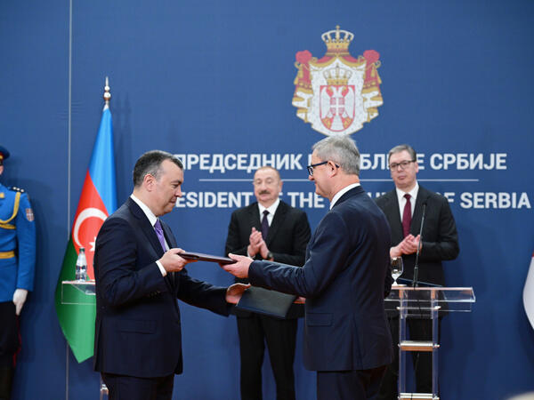 Belqradda Azərbaycan-Serbiya sənədləri mübadilə olunub - <span class="color_red">FOTO</span>
