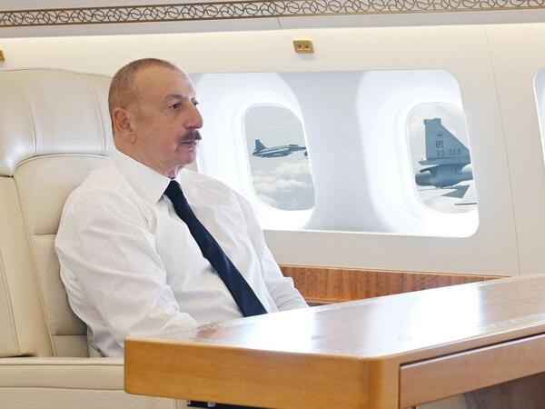 Prezident İlham Əliyevin təyyarəsini qırıclar müşayiət etdi - <span class="color_red">VİDEO</span>