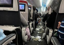 Təyyaradə həyəcanlı anlar: Sərnişinlər... - <span class="color_red">VİDEO</span>