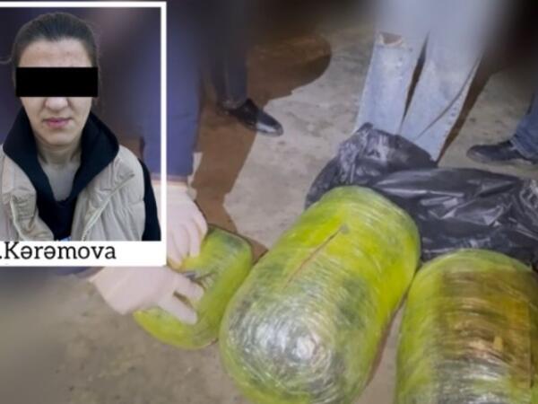 Qadın 14 kq narkotiklə tutuldu