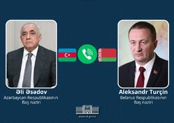 Əli Əsədov belaruslu həmkarını İranın Naxçıvana dron hücumu barədə məlumatlandırıb