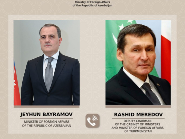 Ceyhun Bayramov türkmənistanlı həmkarına İranın dron hücumları barədə məlumat verib