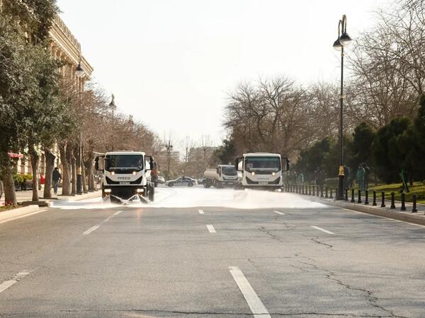 Bugünkü iməcilikdə Bakının 537 küçəsi yuyulub - <span class="color_red">FOTO</span>
