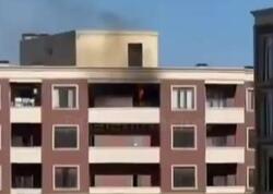 Bakıda yaşayış binasında yanğın başladı - <span class="color_red">VİDEO</span>