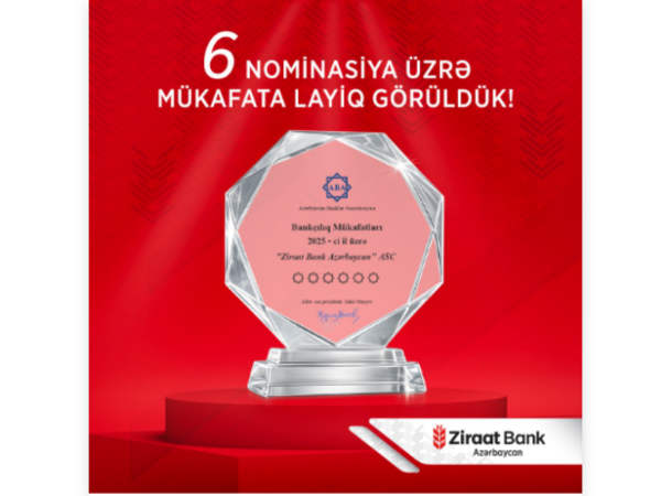 "Ziraat Bank Azərbaycan" ABA tərəfindən 6 nominasiya üzrə mükafatlandırılıb