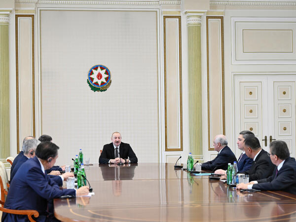 Prezident İlham Əliyev Türk Dövlətləri Təşkilatına üzv dövlətlərin hökumət başçılarının görüşünün iştirakçılarını qəbul edib