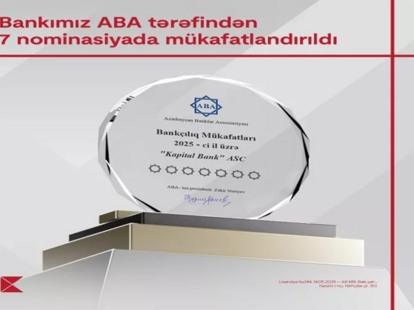 Kapital Bank 7 nominasiya üzrə mükafatlandırıldı