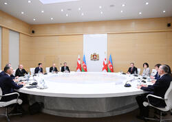 Prezident İlham Əliyevin İrakli Kobaxidze ilə geniş tərkibdə görüşü olub - FOTO