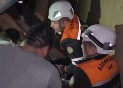 Bakıda ev çökdü, gənc qız belə xilas edildi - <span class="color_red">VİDEO</span>