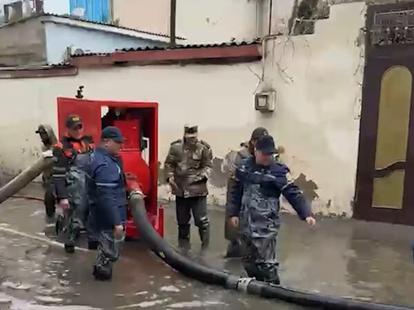 Yağışların yaratdığı fəsadlar aradan qaldırılır - VİDEO - FOTO