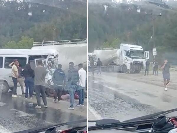 Türkiyədə mikroavtobusla TIR toqquşub: 7 ölü, 7 yaralı var - <span class="color_red">FOTO</span>