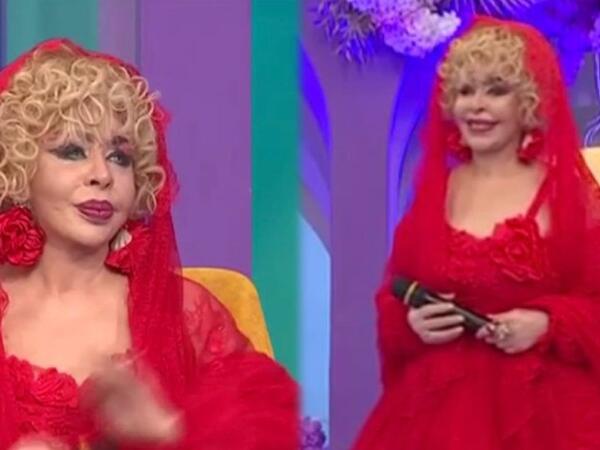 71 yaşlı müğənni verilişə qırmızı duvaqda çıxdı