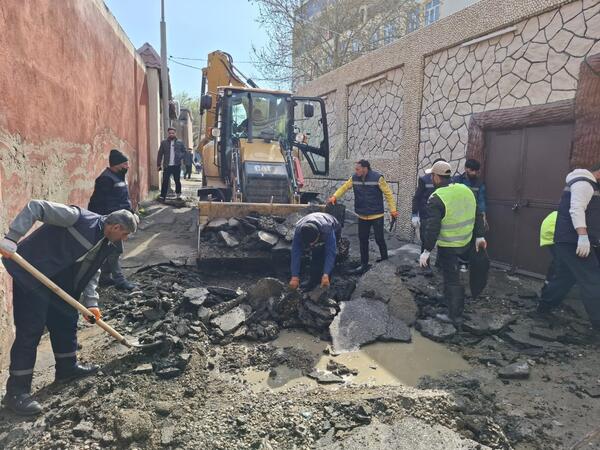 Kollektorun daşması nəticəsində yaranmış fəsadlar aradan qaldırılır - <span class="color_red">FOTO</span>