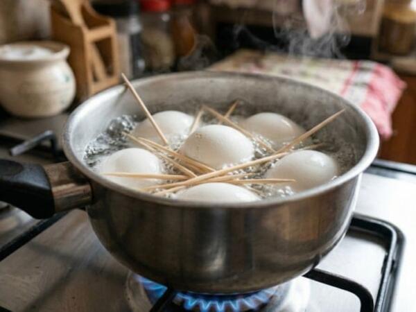 Yumurta qaynadarkən suya diş çöpü atmağın faydaları