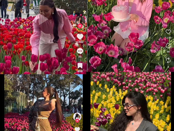 Bulvarda gülləri əzənlər tanınmış blogerlər imiş - ADLAR - FOTO