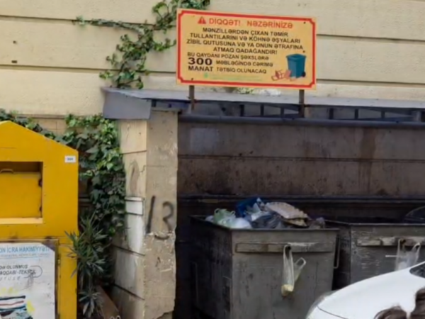 Bu əşyaları zibilqabıya atsanız 300 manat cərimə OLUNACAQSIZ