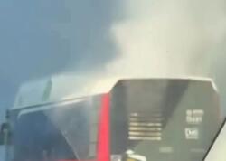 Bakının mərkəzində avtobus YANIR