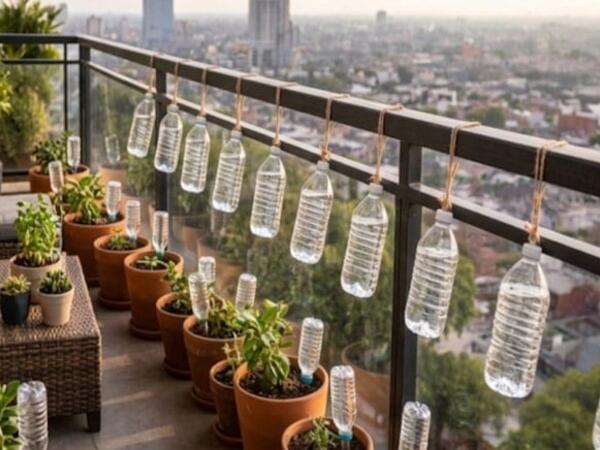 Evdən çıxmazdan əvvəl eyvana plastik butulka bağlayın