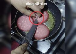 Azərbaycanda alınan kolbasanın içindən görün nə çıxdı - <span class="color_red">VİDEO</span>