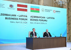 Prezident İlham Əliyev və Latviya Prezidenti Edqars Rinkeviçsin iştirakı ilə Azərbaycan-Latviya biznes forumu keçirilib - FOTO
