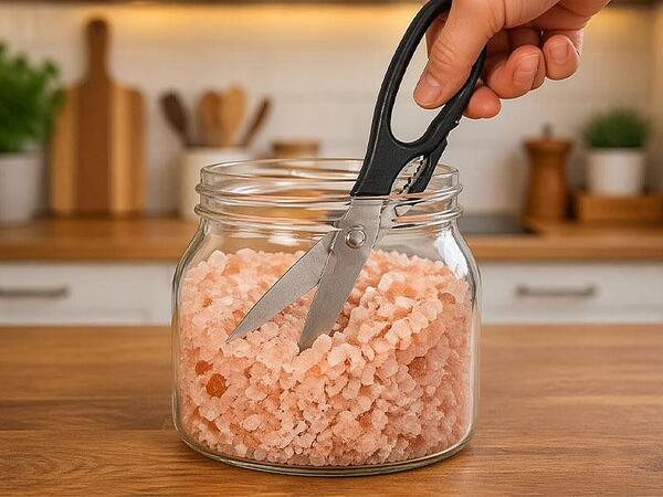 Kütləşmiş qayçılar üçün qeyri-adi qaya duzu üsulu