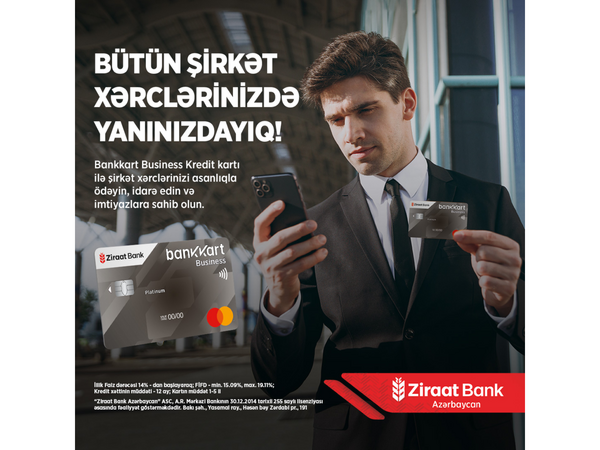 Ziraat Bank Azərbaycan Bankkart Business kredit və Bankkart Business kredit platinum kartlarını təqdim edib!