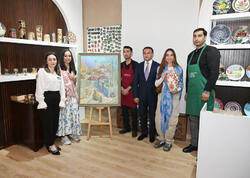 Leyla Əliyeva və Arzu Əliyeva Şəkidə “ABAD” Keramika və Tətbiqi Sənət Mərkəzi ilə tanış olublar - <span class="color_red">FOTO</span>