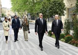 Prezident İlham Əliyev Bakının İslam Səfərli küçəsinin yenidənqurmadan sonra açılışında iştirak edib