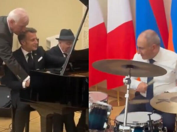 Paşinyanla Makronun bu görüntüsü gündəm oldu - <span class="color_red">VİDEO</span>
