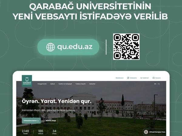 Qarabağ Universitetinin yeni rəsmi veb-saytı istifadəyə verildi