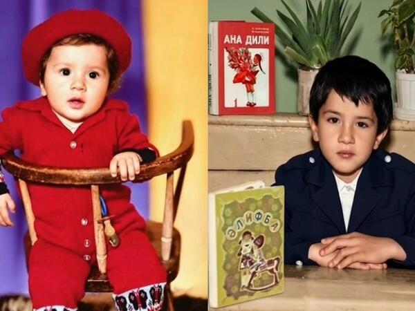Uşaqlıq fotolarını paylaşdı