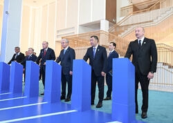 Prezident İlham Əliyev və TDT-nin qeyri-rəsmi Zirvə görüşünün digər iştirakçıları Türk Sivilizasiyası Mərkəzinin təməlqoyma mərasimində iştirak ediblər - FOTO