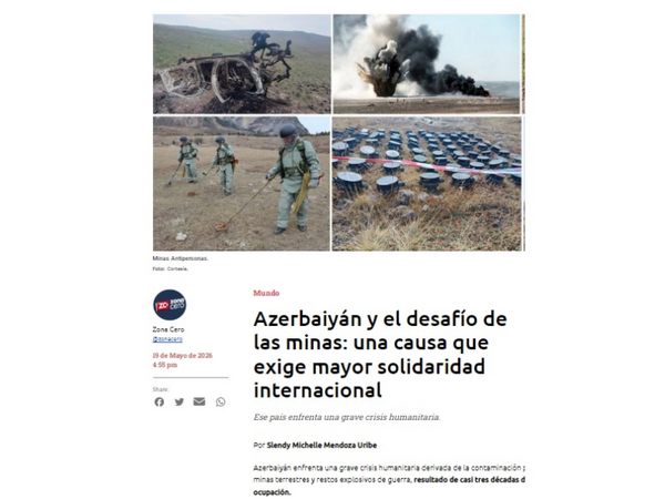 Kolumbiya mediası Azərbaycanın minatəmizləmə sahəsindəki təcrübəsini qeyd edib