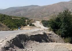 Güclü yağışlar bu yolu yararsız vəziyyətə saldı