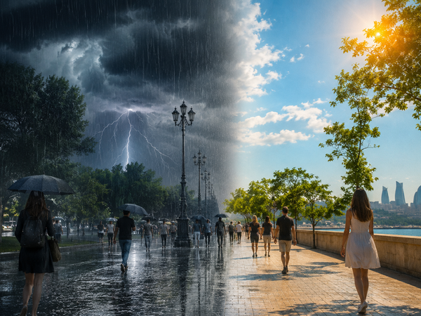 Ölkədə hava DƏYİŞİR: Bir yerdə leysan, bir yerdə günəş - PROQNOZ