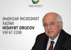 Hidayət Orucov vəfat etdi
