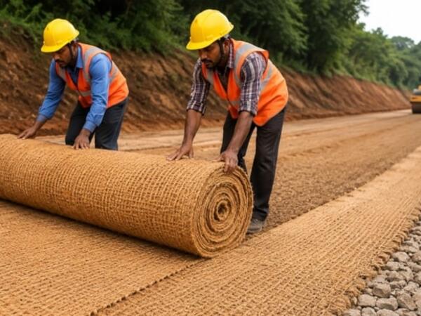 Hindistan qozu qabıqlarını yolların altına döşəməyə başladılar