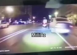 Bakıda sürücü motosikletçini vuraraq qaçdı <span class="color_red">(Video)</span>