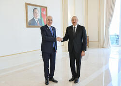 Prezident İlham Əliyev Türkiyə Böyük Millət Məclisi sədrinin rəhbərlik etdiyi nümayəndə heyətini qəbul edib