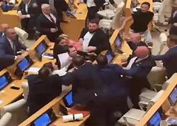 Gürcüstan parlamentinin iclasında dava düşüb - VİDEO