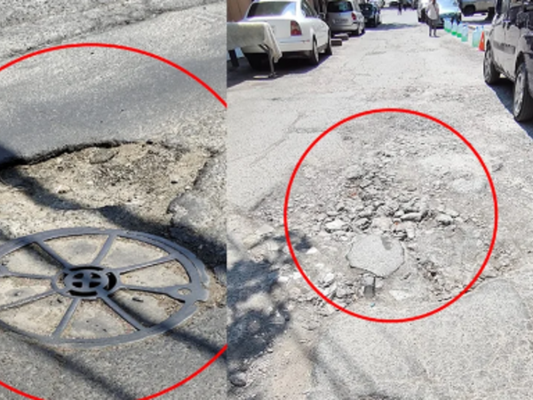 Bakının mərkəzindəki yol yararsız hala düşdü