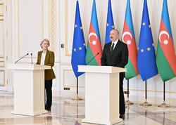 İlham Əliyev və Ursula Fon der Lyayen mətbuata bəyanatlarla çıxış ediblər <span class="color_red">(Foto)</span>