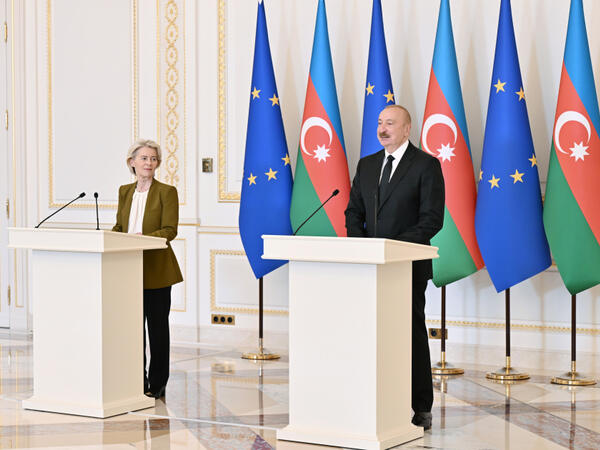 İlham Əliyev və Ursula Fon der Lyayen mətbuata bəyanatlarla çıxış ediblər <span class="color_red">(Foto)</span>