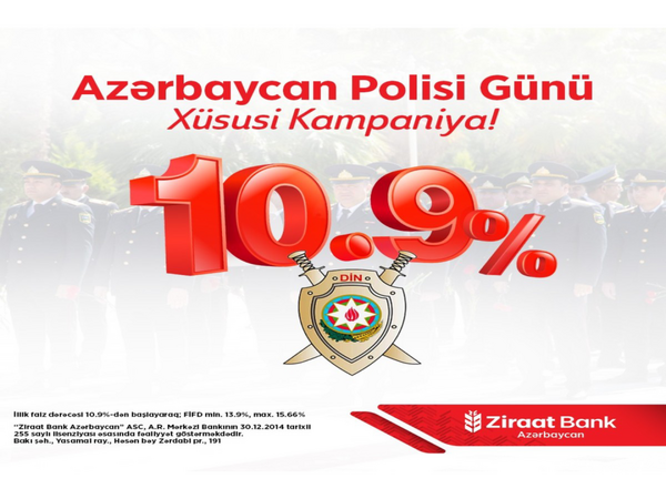 "Ziraat Bank Azərbaycan"dan Polis İşçilərinin Peşə Bayramına - Xüsusi kampaniya