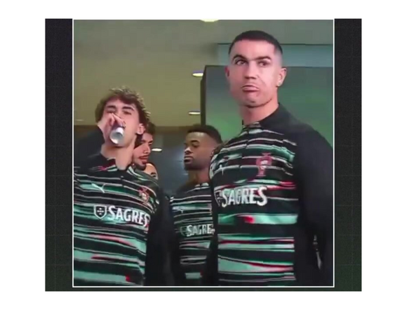 Ronaldo matç öncəsi görüntüsü ilə müzakirə yaratdı: Təkcə su içirəm demişdi... - <span class="color_red">(Video)</span>