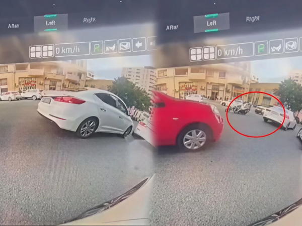 Bakıxanovda əks yola çıxan sürücü qəza törətdi <span class="color_red">(Video)</span>